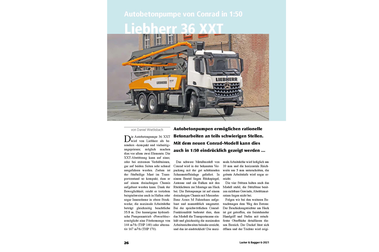 The trade magazine "Laster & Bagger" reports about Conrad